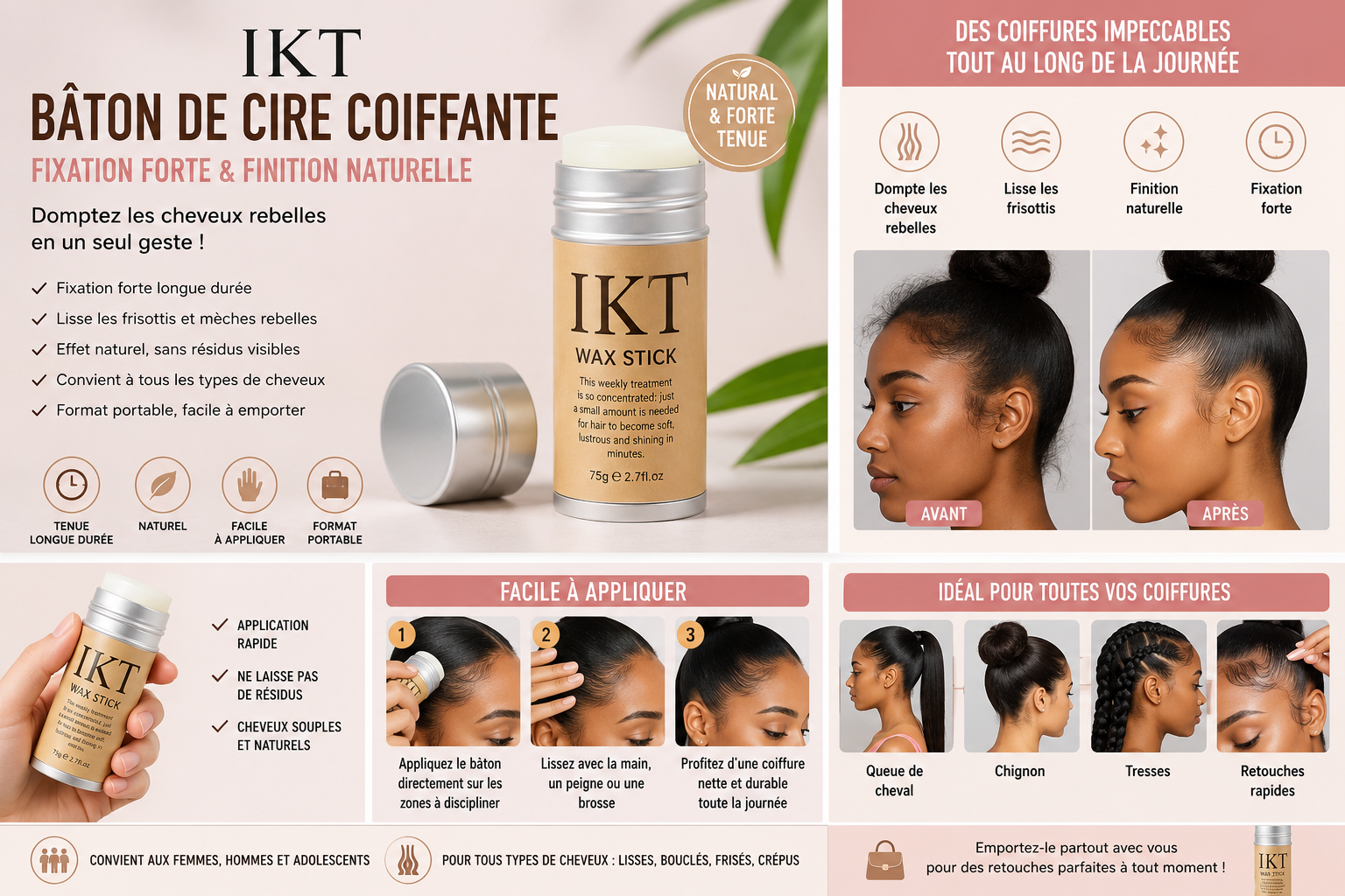 Bâton de Cire Coiffante