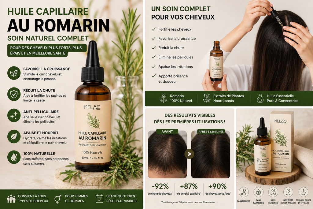 Huile Essentielle de Romarin pour Cheveux